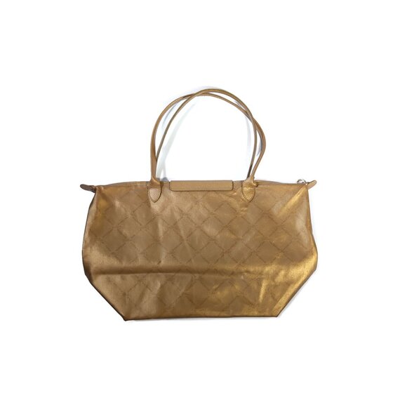 Longchamp Le Pliage Made in France Gold Nylon Large Shoulder Tote - Picture 6 of 12